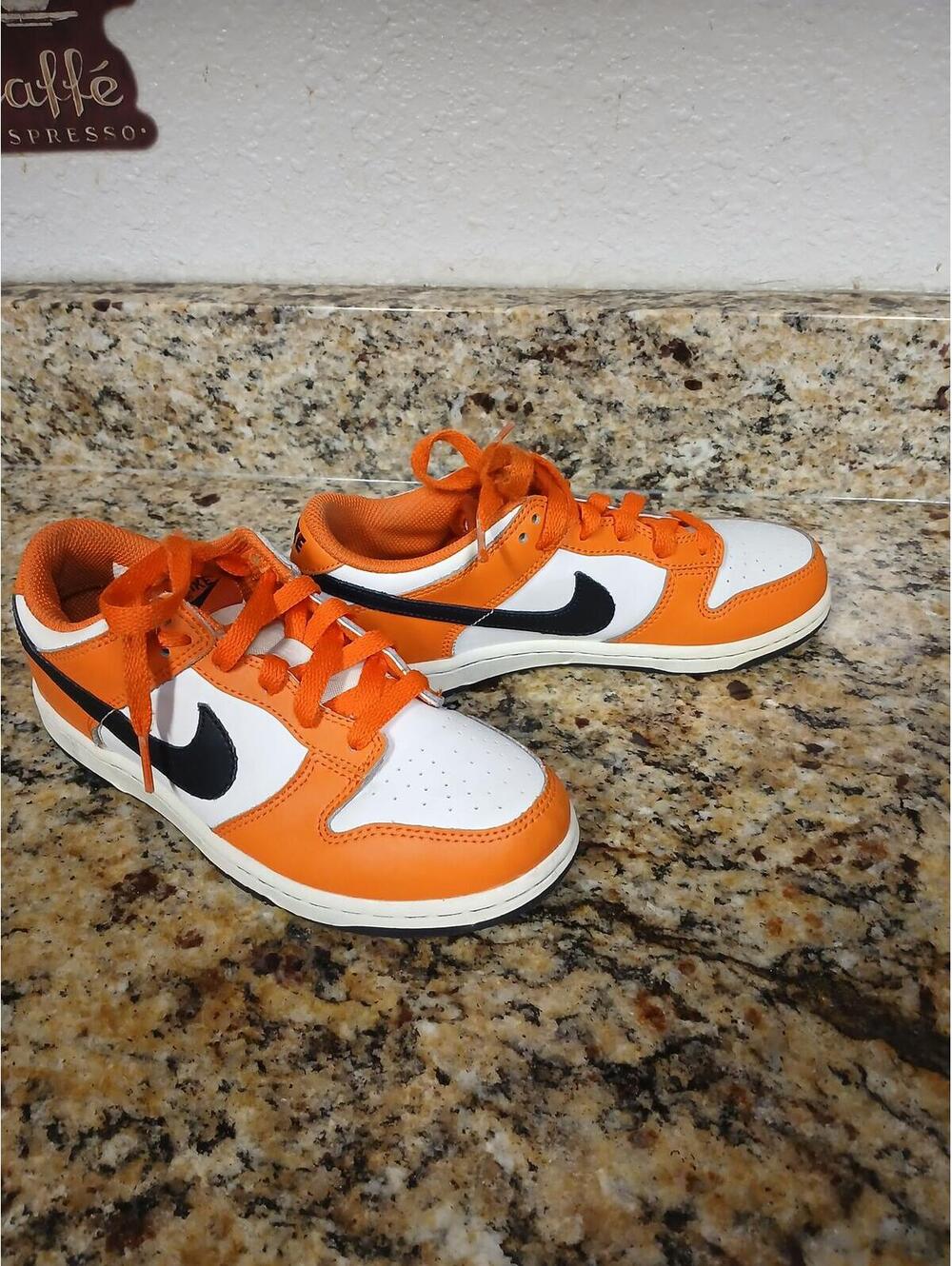 Nike Orange/White/Black Low-Top Sneakers Kids Size 3Y - Picture 4 of 6
